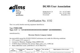 P2000 Smart Meter DLMS Certificate