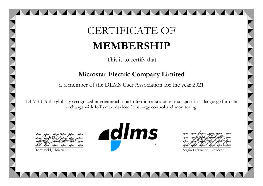 Microstar DLMS Certificate of Membership